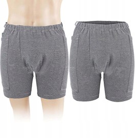 Urine Bag Pants Incontinence Care Trousers Catheter Underwear for Elderly Urinate Drainage Bag Shorts with Double Pockets Incontinence Underpants for Men Women