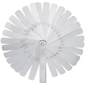Mesee 32 Blades Feeler Gauge Measuring Tool, 0.02-1.0mm Stainless Steel Dual Marked Metric& Imperial Gauge Measurement Tool for Measuring Gap Width and Thickness