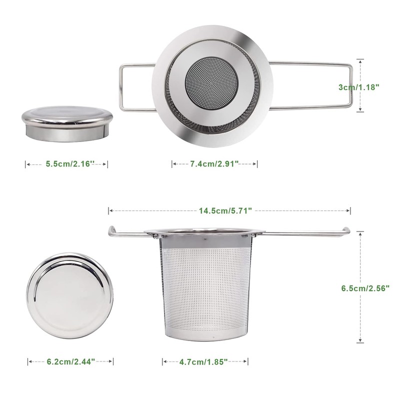 TopBine 2 pcs Tea Infuser, 304 Stainless Steel Tea Strainer