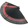 6057 Double Men's Folding Fan, Silk Fan, Double Size, Black,