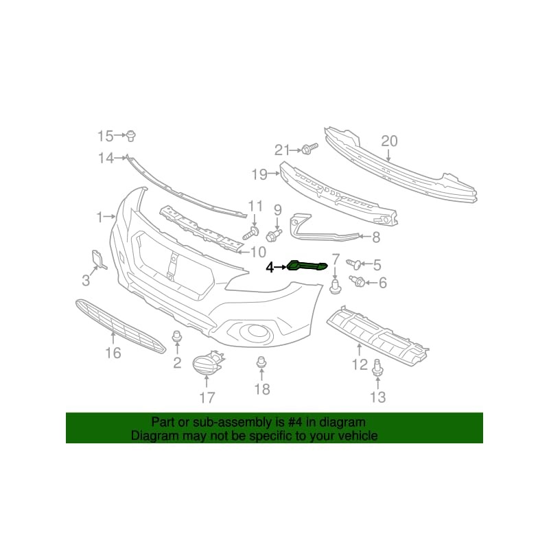 Subaru Front Right Passenger Side Bumper Corner Bracket for 2015-2019