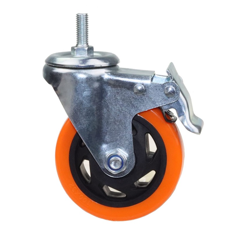 Heavy Duty Stem Caster Wheels M10-1.5X25mm Dual Locking No Noise