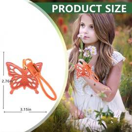 Leather Keychain Holder Case Compatible with AirTag,Cute Protective Cover with Keyring and Lanyard,Anti-Scratch Finder GPS Tracker Case for Wallet Keys,Bag,Pets(Butterfly A)