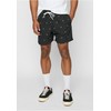 Urban Classics Men's Embroidery Swim Shorts Swimming Trunks, Black/Palm Tree