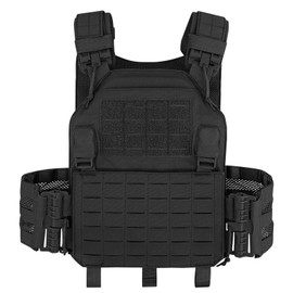 PETAC GEAR Laser-Cutting Vest for Men Cosplay — Quick Release Modular Lightweight MOLLE Weighted Training Vests. (BK)