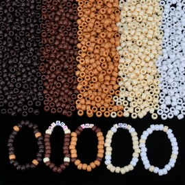 GUJOXILA Brown Pony Beads Bulk 1000Pcs Kandi Beads for Bracelet Making Hair Bead for Braids Brown Pony Bead for Crafting Bracelets Necklaces Jewelry Making 6×9mm