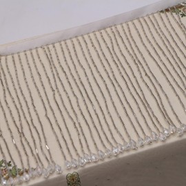 Yalulu 1 Yard Beaded Tassel Fringe Trim Fringe Trim, Glass Beads Fringe Tassel Fringe Trim Costume Tassel Trimming Garment Apparel Lace Trim Sewing Accessories (Silver)