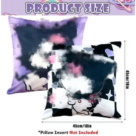 2PCS Cushion Covers 45cm X 45cm, Double-sided Printing Throw Pillow Covers, Cute Cartoon Anime Decorative Large Square Cushion Case For Couch Sofa Bed Room Cute Kawaii Soft Short Plush Pillowcase