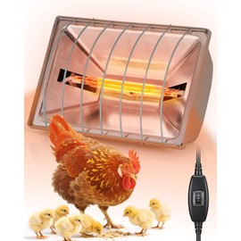 JIAXIDE Dual-Mode 300W Heat Lamp for Chickens - Long-Lasting Brooder Heater Bulb, Plug-&-Play Safe Design with 7.87ft Cord for Chicks, Poultry & Ducklings