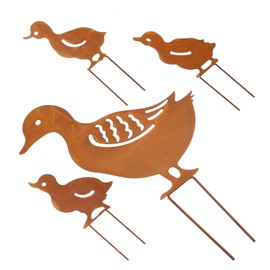SUPVOX 1set Metal Hollow Duck Garden Stake Decoration Outdoor Lawn Decor Cute Duck Sign for Patio Durable Garden Ornament for Housewarming