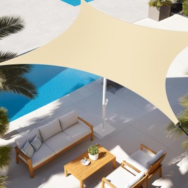 ZAIXIA 6.5' x 10' Waterproof Sun Shade Sail Rectangle Canopy,UV Resistant for for Patio, Garden, Outdoor, Backyard,Outdoor Activities