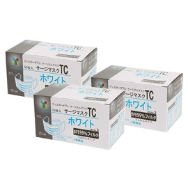 [竹虎] サージマスクTC バリアレベル3 50枚入 3箱セット (ホワイト)