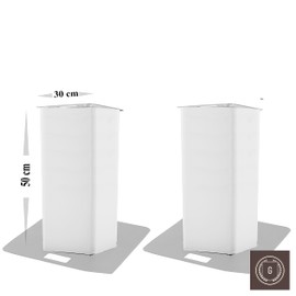 Pair of Totem Covers in Spandex, Truss Cover 30 x 30 cm, Choice of 4 Heights (50 cm Height, White)