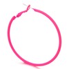 Hot Pink Large Circle Statement Hoop Huggie Hinged Stud Earrings(CA)