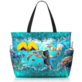 Beach Bags for Women Beach Tote Bag Waterproof Sandproof Large Pool Bags and Totes with Zipper