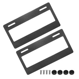 SLNXA 2PCS Porta Placas para Automovil Tipo Europeo Cubre Estados Diseño en Fibra de Carbono con Sujetadores y Tornillos, Soporte Universal