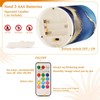 YETTASBIN Blue Marble Flameless Candles with Remote Control and Timer,