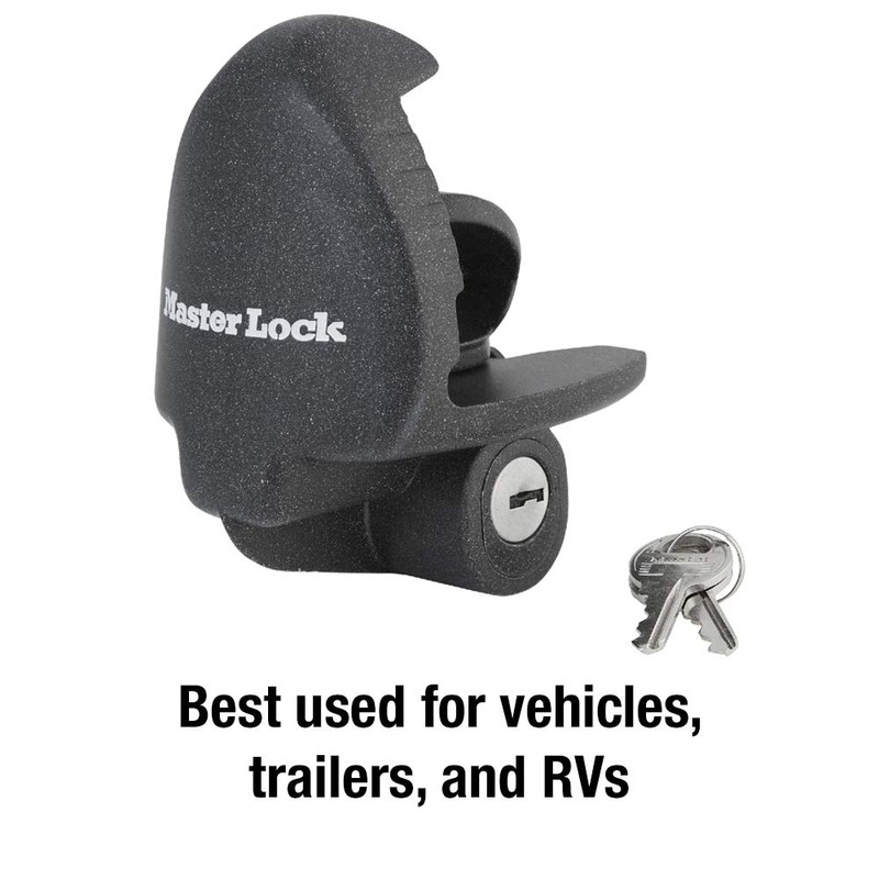 Master Lock Black Universal Size Trailer Hitch Lock, Trailer Coupler