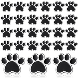 Suncalla 24 Pcs Paw Award Lapel Pins, Dog Paw Enamel Lapel Pins Awards Cute Badge Brooches Animal Badge Teacher Employees(Silver)