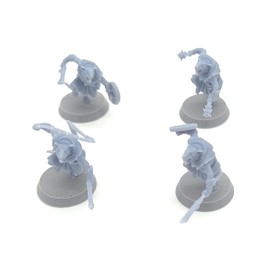 Ratfolk Raiders Miniatures Set, 4 Customizable Figures with Weapon Options, Tabletop RPG Gaming Miniatures