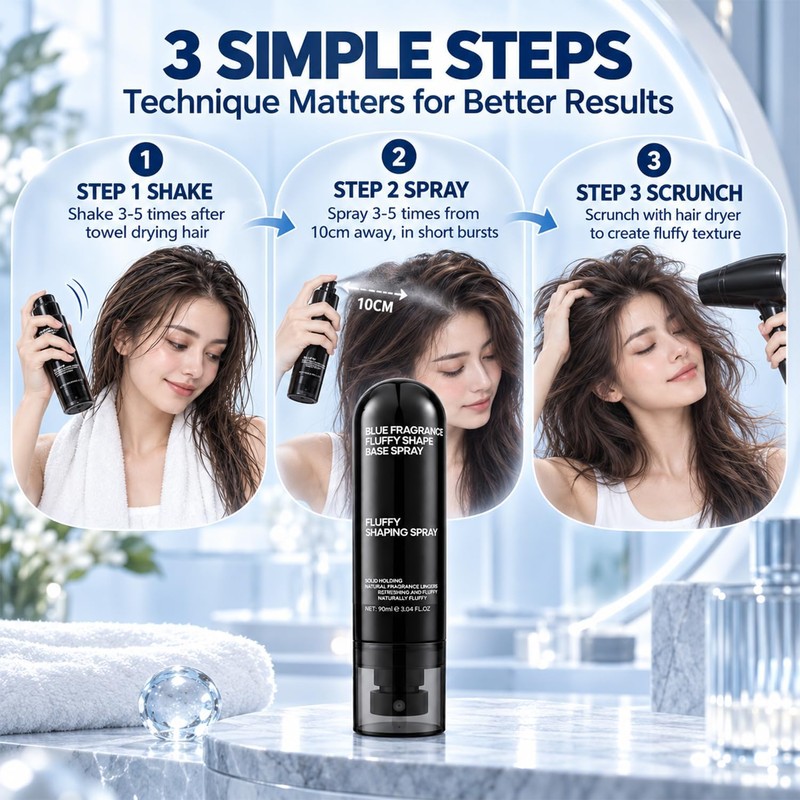 2pcs Peach-Scented Volumizing & Setting Spray forLightweight,Bouncy Hair and Long-Lasting