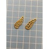50 Pieces Wing Feather Golden Charms Decor Craft Handmade Accessories