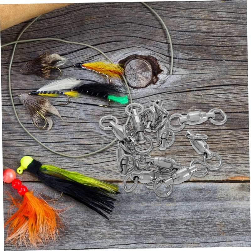 WOONEKY 10pcs Fishing Swivels Stainless Steel Barrel Swivels Trolling and