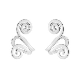 Simple Swirl Spiral Ear Cuff for Non-Pierced Ear Pierceless Ear Wrap Cartilage Clip Earrings for Women-Silver