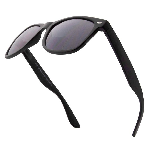 VITENZI Bifocal Sunglasses for Men and Women Classic Reading Sun Tinted Glasses with Readers - Rimini in Black 2.50