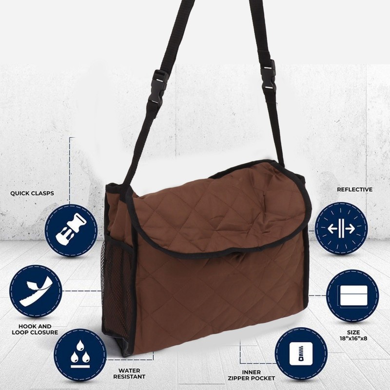 Wheelchair Back Pouch Polyester Hanging Storage Bag Electric Walker Backpack