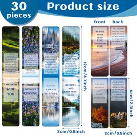 30 Pieces Christian Magnetic Bookmarks Bible Magnetic Bookmarks with Full Scripture Inspirational Magnetic Bookmarks for Women Men Religious Gifts Students Teachers Book Lovers(Classic Pattern)