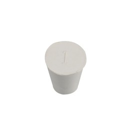 Septe 10 Pcs 1# White Solid Rubber Stoppers Tapered Lab Plugs, Diameter:up 19mm Down 14mm, Height 26mm