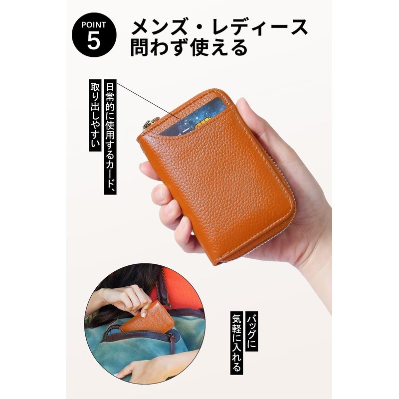 GADIEMKENSD Wallet, Men's, Leather, Card Case, Card Slots, Large Capacity,