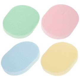 Gatuida 4Pcs Portable Facial Sponges Exfoliating Face Washers for Deep Cleansing Travel Friendly Makeup Tools Green Blue Pink Yellow Lightweight Quick Drying Easy to Hold