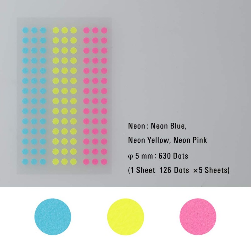 STALOGY S2232 Masking Round Seal 5mm Shuffle Neon