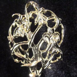 Unbranded Brass Lilly Floral / Lillies LAMP FINIAL for old antique shade or lampshade