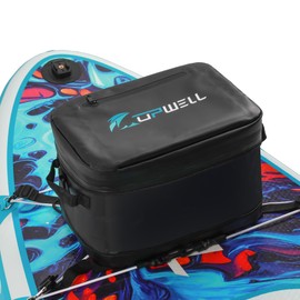 UPWELL Paddleboard Accessories SUP Cooler Deck Bag, PVC Paddle Board Surf Bag for Paddle Board, Kayak, Black Soft Small Camping Cooler for Travel Beach Waterproof