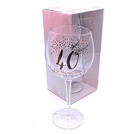 widdop 40th Birthday Luxury Gin Glass Gift Boxed