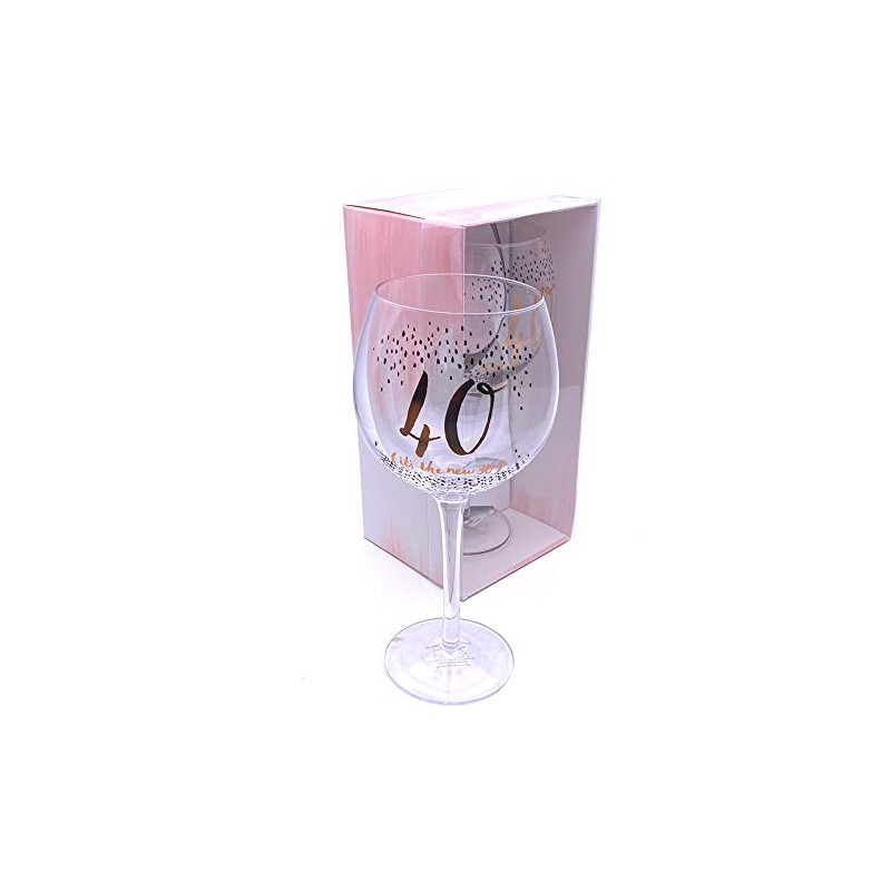 widdop 40th Birthday Luxury Gin Glass Gift Boxed