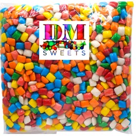 DM Sweets Mini Chiclet Gum - 1 Lb of Assorted Rainbow Colored Flavored Chewing Bubble Gum, Yellow