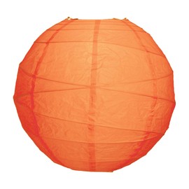 Luna Bazaar Premium Paper Lantern, Lamp Shade (24-Inch, Free-Style Ribbed, Mango Orange) - Rice Paper Chinese/Japanese Hanging Decoration - for Home Decor, Parties, and Weddings