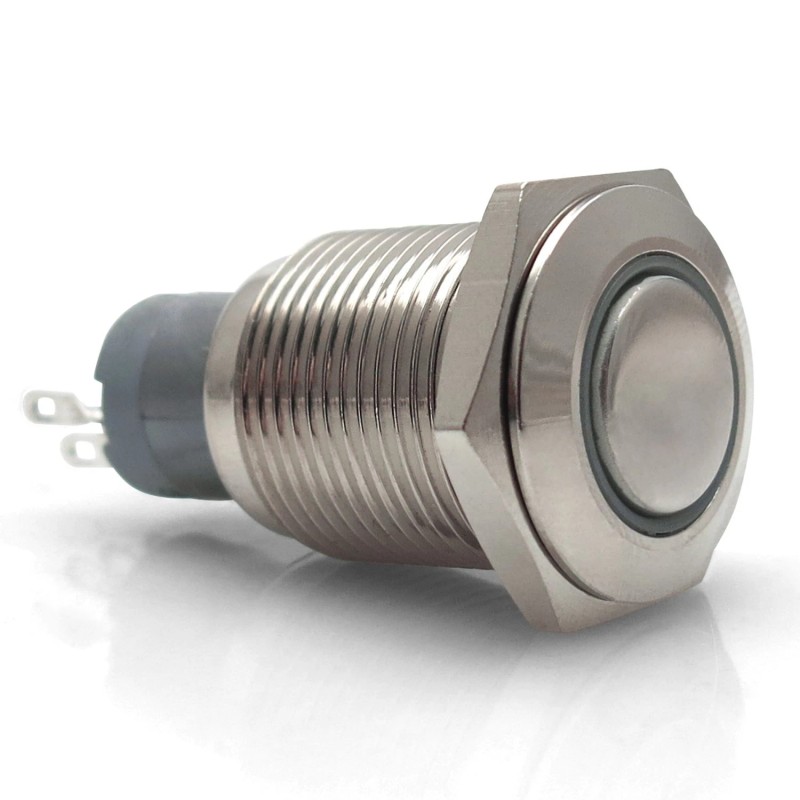AutoLöc Power Accessories 16mm Billet 12V Momentary Push Button Switch