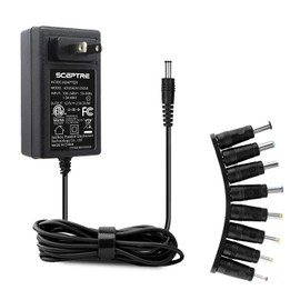 Kado Power Adapter 12V-2.5A 2A 1.5A 1.25A 1A AC/DC Power Cord 5.5x2.1mm with 8 Tips Made for Sceptre Monitor, Echo Smart Speaker & Display, Webcam, Router, Mini PC, Projector, CCTV, Bluetooth Speaker