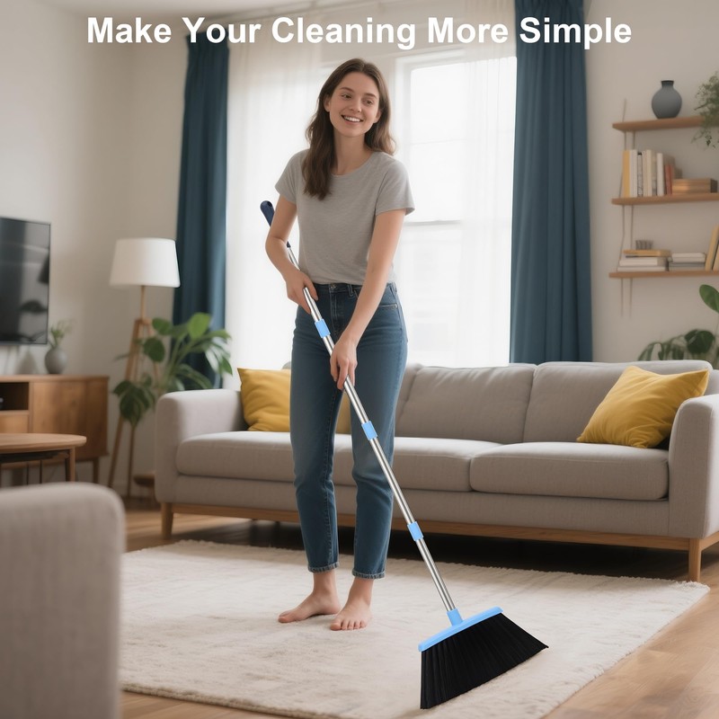 OLLSDIRE Broom and Dustpan Set for Home 2025 Indoor Outdoor