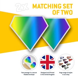2 x Diamond Stickers 7.5 cm - Rainbow Colours Bright Pattern Fun Decals for Laptops,Tablets,Luggage,Scrap Booking,Fridges, #13174