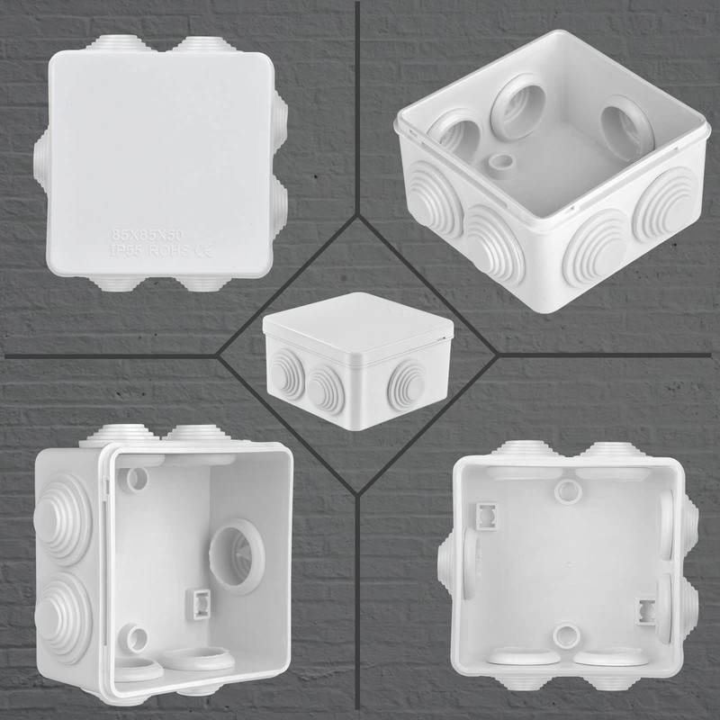 Waterproof Junction Box, 4 Pcs Square ABS Dustproof Weatherproof Outdoor