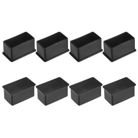 M METERXITY 8-Pack Rectangle Furniture Leg Caps, 1 x 2 (25 x 50mm) PVC Leg Caps for Chairs/Table/Bed, Furniture Hardwood Floor Protectors Feet Covers Cups