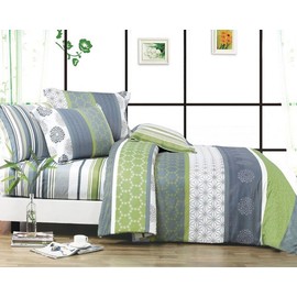 Swanson Beddings Serene 3-Piece 100% Cotton Bedding Set: Duvet Cover and Two Pillow Shams (Full)