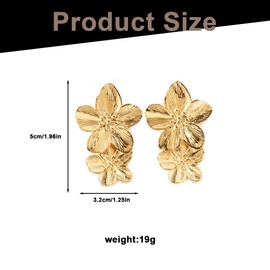 One Pair Fashion Double Layer Flower Drop Earrings Flower Earrings Bohemian Flower Earrings Exaggerated Flower Earrings Hypoallergenic Women Fashion Jewelry