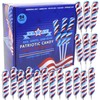 Sweetzo Red, White and Blue Twist Candy Lollipops, Bulk Individually